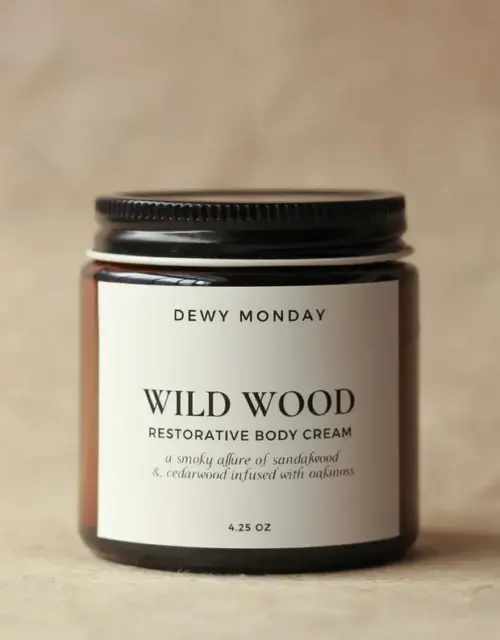 Wild Wood Body Cream | Woodsy Sandalwood Masculine Luxurious Moisturizer for Him | Woody Forest Scented | Essential Oil Infused